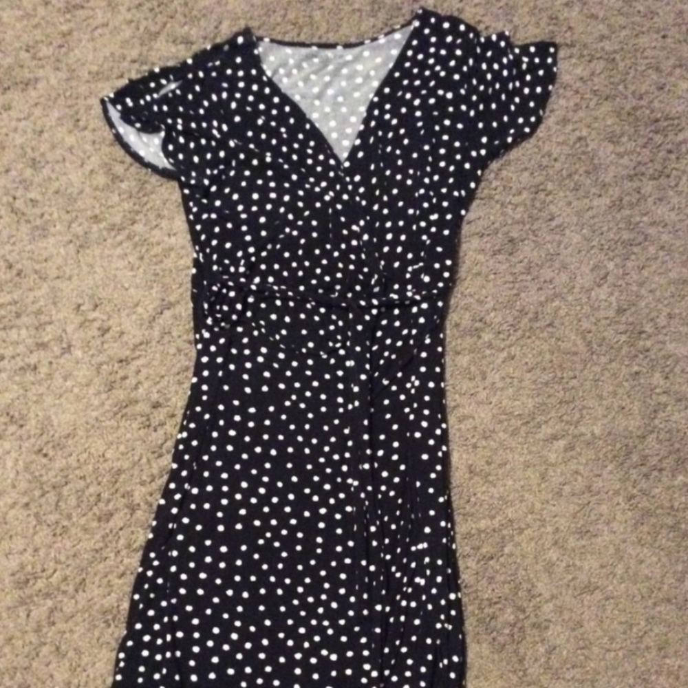 Nursing Friendly Polka Dot Maternity Dress